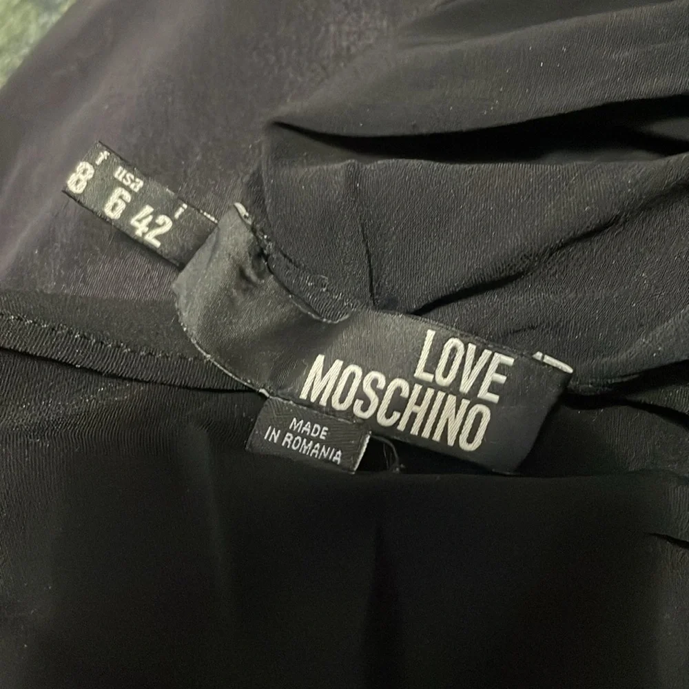 Love Moschino Black Shift Dress Drape Open Back Size 6 cocktail Party Evening - Picture 14 of 16
